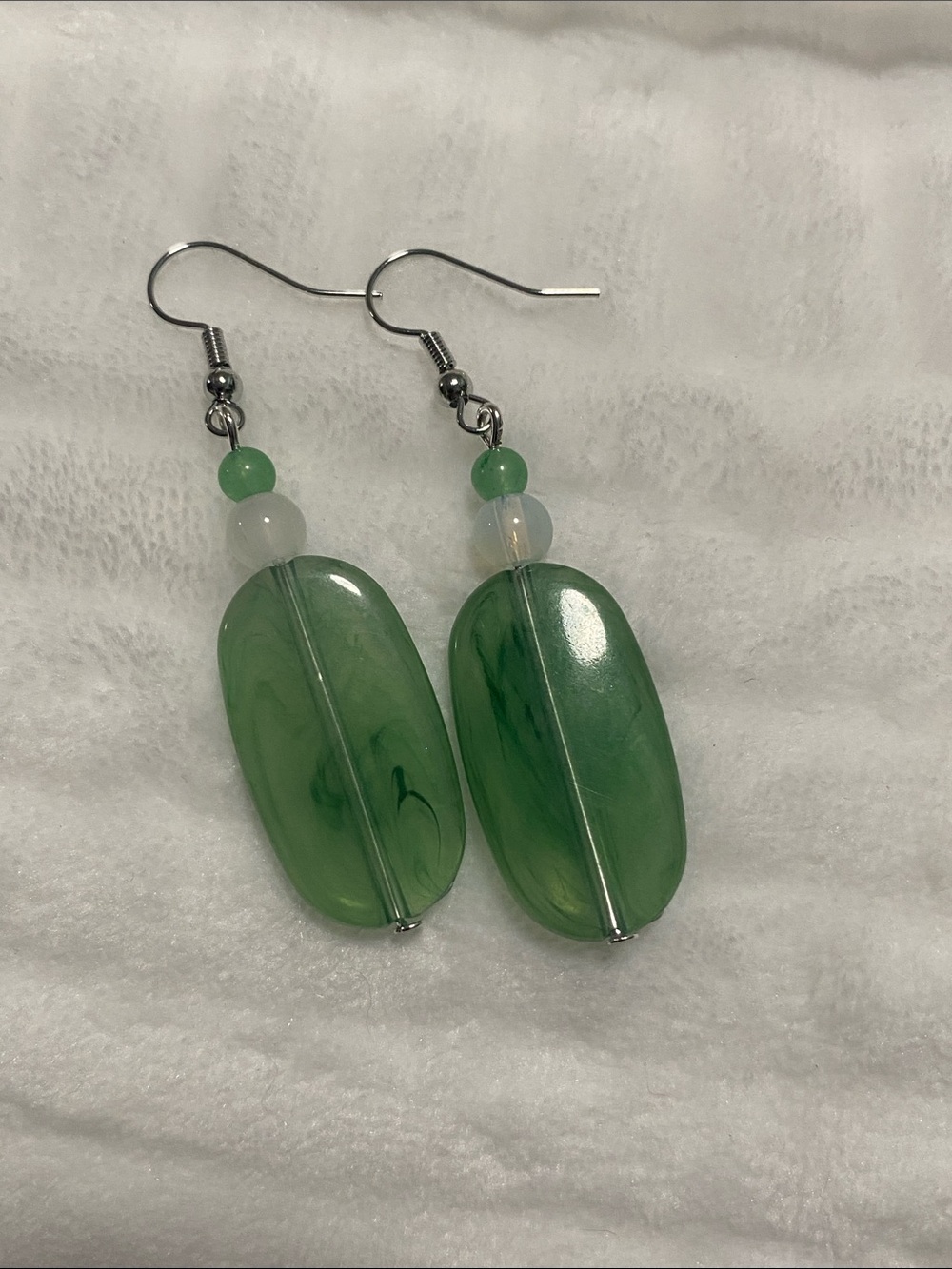 Good Vibes 😎 Only Green Bead Drop Earrings - Casual Women Jewelry